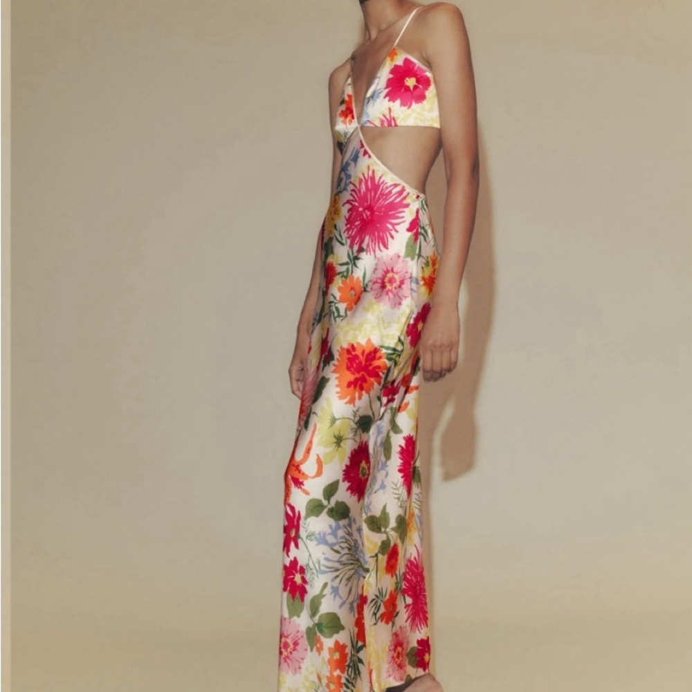 Floral Cut-Out Maxi Dress